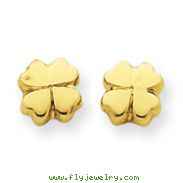 14K Gold Polished 4-Leaf Clover Post Ear