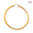 14K Gold Polished 4x 65mm Tube Hoop Earrings