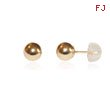 14K Gold Polished 5mm Ball Post Earrings