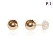 14K Gold Polished 7mm Ball Post Earrings