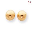 14K Gold Polished 8mm Ball Post Earrings