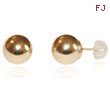 14K Gold Polished 9mm Ball Post Earrings