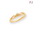 14K Gold Polished AA Diamond Fancy Ring