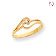 14K Gold Polished AA Diamond Ring