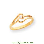 14K Gold Polished AA Diamond Ring