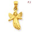 14K Gold Polished Angel Charm