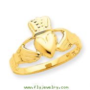 14K Gold Polished Claddagh Ring