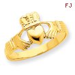 14K Gold Polished Claddagh Ring