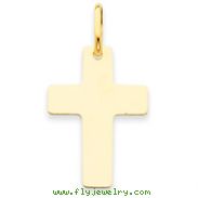 14K Gold Polished Cross Charm