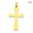 14K Gold Polished Cross Charm