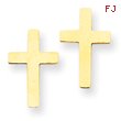 14K Gold Polished Cross Earrings