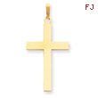 14K Gold Polished Cross Pendant