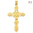 14K Gold Polished Cross Pendant