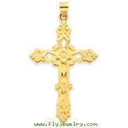 14K Gold Polished Cross Pendant