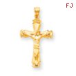 14K Gold Polished Crucifix Pendant