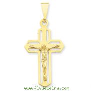 14K Gold Polished Crucifix Pendant