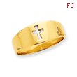 14K Gold Polished Cut-out Cross Ring