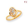 14K Gold Polished Diamond Ring