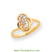 14K Gold Polished Diamond Ring