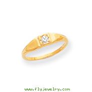 14K Gold Polished Diamond Ring