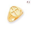14K Gold Polished Eternal Life Cross Ring