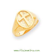 14K Gold Polished Eternal Life Cross Ring