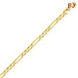 14K Gold Polished Figaro Link Bracelet