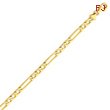 14K Gold Polished Figaro Link Bracelet