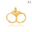 14K Gold Polished Flat-Backed Handcuffs Pendant