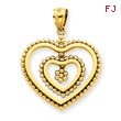 14K Gold Polished Heart Pendant