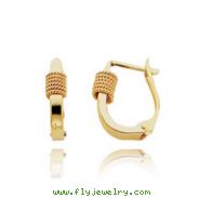 14K Gold Polished Hinged Earrings