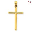 14K Gold Polished Hollow Cross Pendant