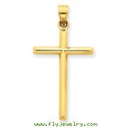 14K Gold Polished Hollow Cross Pendant