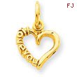 14K Gold Polished I Love You Heart Charm