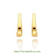 14K Gold Polished J Hoop Post Earrings
