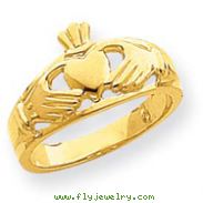 14K Gold Polished Ladies Claddagh Ring