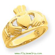 14K Gold Polished Ladies Claddagh Ring