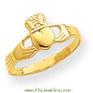 14K Gold Polished Ladies Claddagh Ring