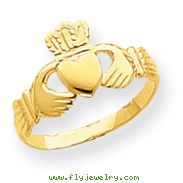 14K Gold Polished Ladies Claddagh Ring