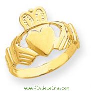 14K Gold Polished Ladies Claddagh Ring