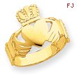 14K Gold Polished Ladies Claddagh Ring