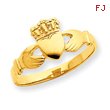 14K Gold Polished Ladies Claddagh Ring