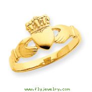 14K Gold Polished Ladies Claddagh Ring