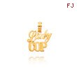 14K Gold Polished Lady Cop Pendant