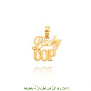 14K Gold Polished Lady Cop Pendant
