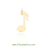 14K Gold Polished Musical Note Charm