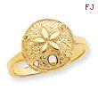 14K Gold Polished Sand Dollar Ring