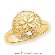 14K Gold Polished Sand Dollar Ring