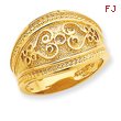 14K Gold Polished Scroll Ring