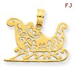 14K Gold Polished Sleigh Pendant